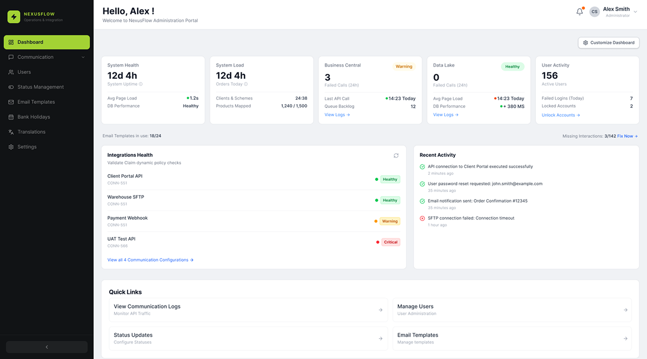 NexusFlow dashboard iteration 1
